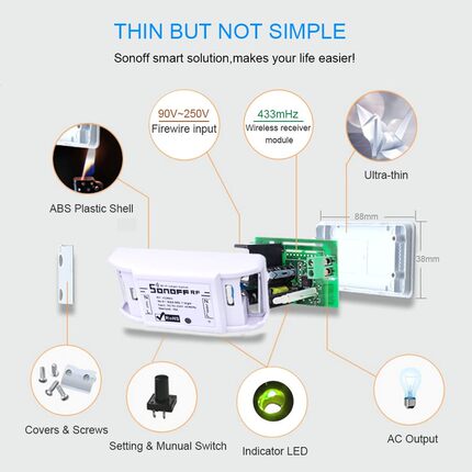 RF Smart WiFi Switch Wireless 433MHz Remote Controller Recei