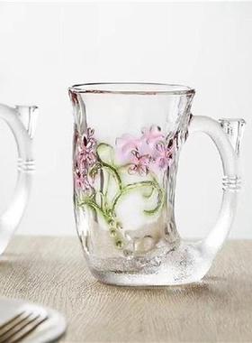 Japanese Mermaid Transparent Glass Mug Engraved Water Tea