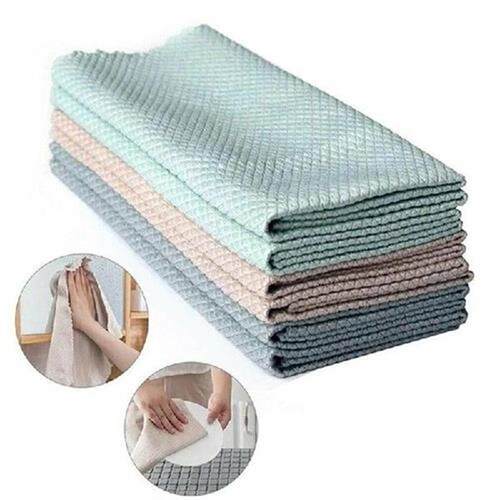 Microfiber Fish Scale Wipe Cloth Double Sided Absorb Wiping