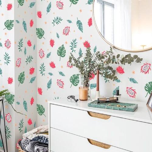 Dragon Fruit Wall Green Plants stickers Home Decor Cartoon