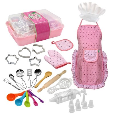 Kids Cooking and Baking Kit Chef Role Play Clothes Set Apron