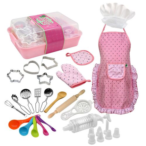 Kids Cooking and Baking Kit Chef Role Play Clothes Set Apron