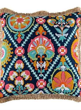 N7MD Vintage Bohemian Style Tufted Lumbar Pillow for Case