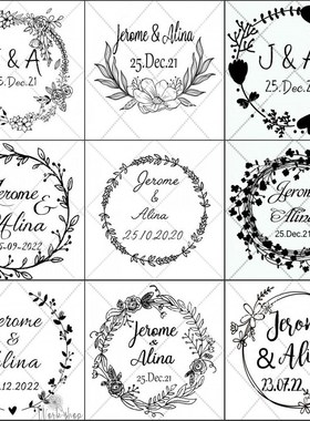Custom Wedding Stamp Customized Photosensitive Circle Self