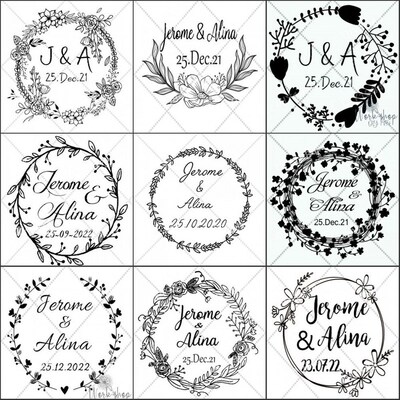 Custom Wedding Stamp Customized Photosensitive Circle Self
