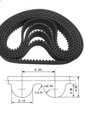 1Pcs HTD 8M-2400 To 8M-2760 Black Rubber Close Loop Timing B