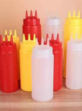 3 Hole Squeeze Bottle Condiment Dispenser Sauce Ketchup Sala