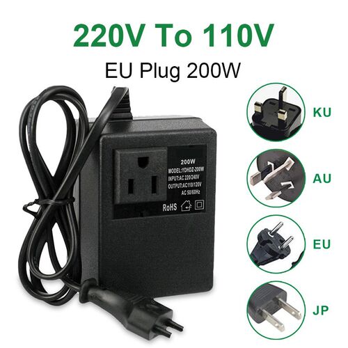 NEW 200W Voltage Converter Transformer Step Down 220V To 110