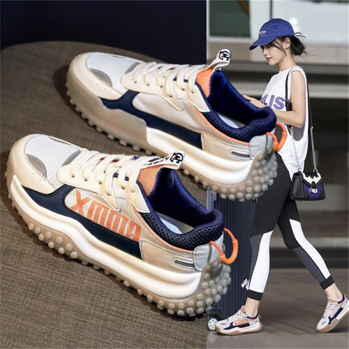 Fashion PU Leather   Mesh Breathable Women Casual Shoes Ladi