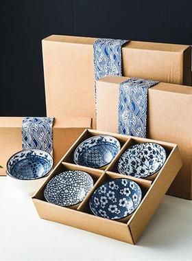 Japanese ceramic tableware gift bowl set Qinghua porcelain
