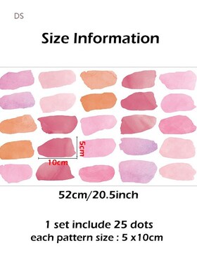 Watercolor Pink Blue Paint Strokes 5x10cm Wall ers for Baby