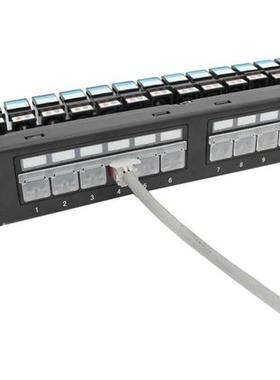 Cat5e24 Port 1U Duproof Door with LED Lamp RJ45 Network Di