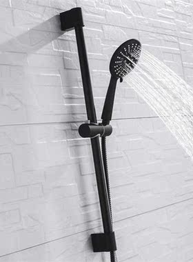 Adjustable 3 Function Black Shower Riser Slide Bar with Hand
