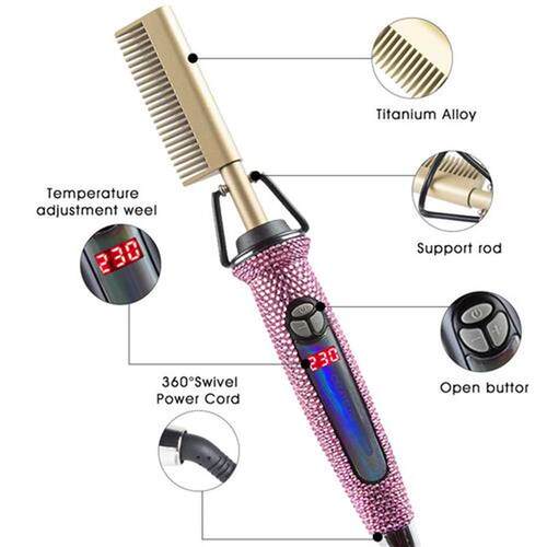 Hair Straightener Bush 2 in 1 Wet Dry Electric Hot Heating C
