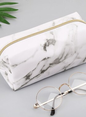 Large Cute Pencil Case Pen Box Zipper Bags Marble Makeup St