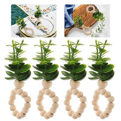 Napkin Rings Easter Greenery Holders Leaf Serviette