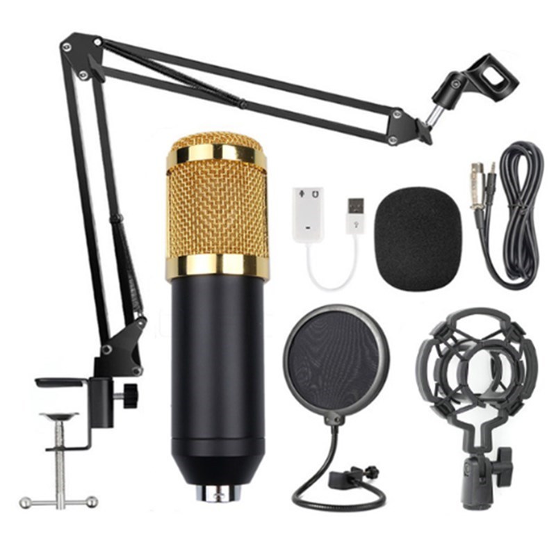 Recording Condenser Microphone Set with Boom Stand for Live