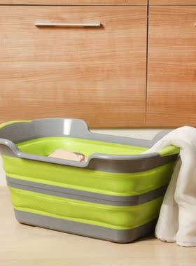 Folding laundry basket Storage clothes PP TPR 60x40x27.5(7)C