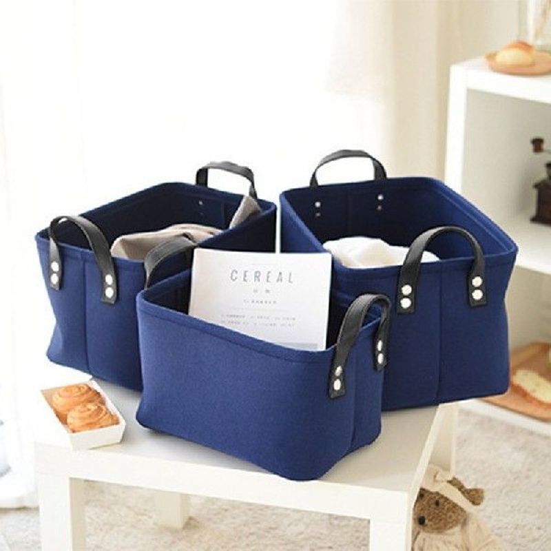 Felt Storage Basket Bedroom Clothes Organizer Basket