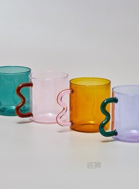 Colored Glass Cups Original Design Colorful Waved Ear Glass