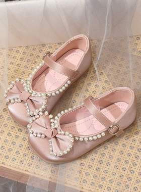 Girls' leather shoes 2022 spring and autumn new chil