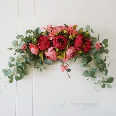 Artificial Wreath Door Threshold Flower DIY Wedding Home Liv