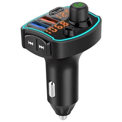 Car Mp Car Bluetooth Receiver FM Transmitter 7 Color Ambien