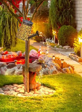 Retro LED Outdoor Watering Can Solar Light String Star Type