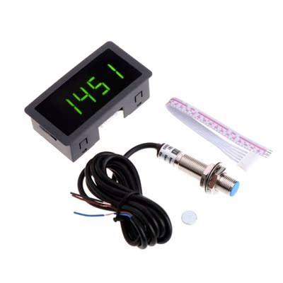 DC 8-24V 4 Digital LED Tachometer RPM Speed Meter with Hall