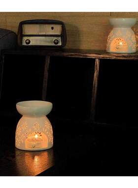 Ceramic Tealight Candle Holder Oil Burner, Essential Oil In