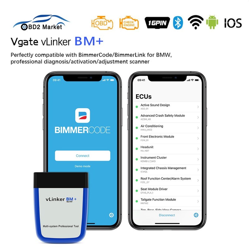 Vgate vLinker BM  ELM327 V2.2 For BMW Scanner Bluetooth 4.0