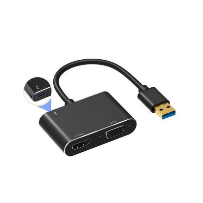 USB3.0 To HDMI-Compatible VGA Adapter High-definition