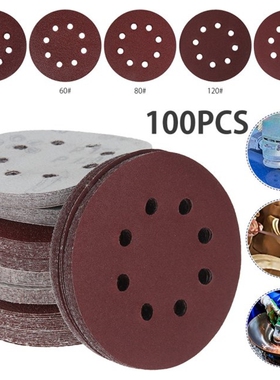 100 Pcs 5 Inch 125mm Round Sanding Discs Hook Loop Sanding P
