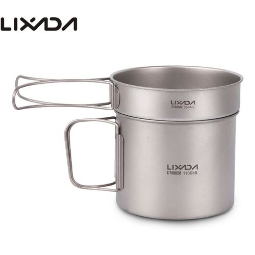 Lixada Ultralight Titanium Camping Pot Pan Cook Set Outdoor