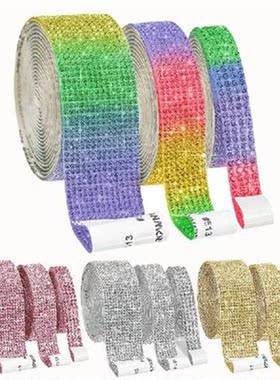 Self Adhesive AB Crystal Rhinestone Sticker Diamond Ribbon
