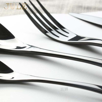 16/32/48PCS Black Kaya Cutlery Set 18/8 Stainless Steel Knif