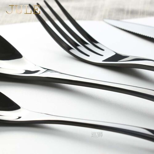 16/32/48PCS Black Kaya Cutlery Set 18/8 Stainless Steel Knif