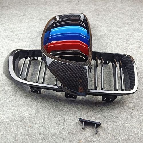 New Double Line Carbon Look Mesh Hood Grille for 4 Series F3