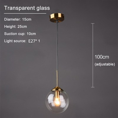 LED Glass Lampshade Fixture For Dining Room Bedroom Decorati