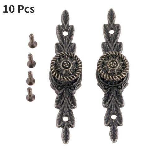 10 Pcs Antique European Flower Handle Pull Drawer Wardrobe H