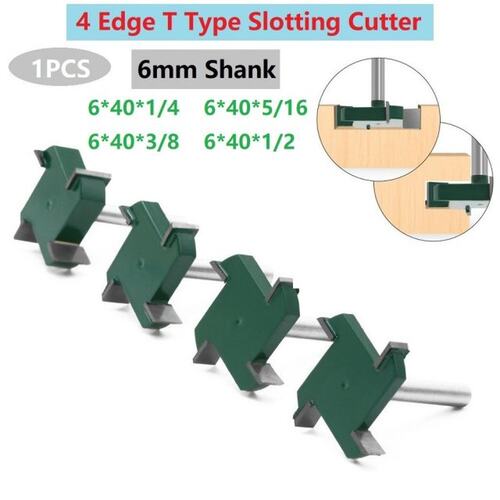 6mm Shank Slotting Cutter 4 Edge T Type Surfacing Router Bit