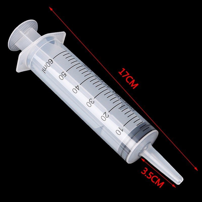 1PCS 50/60ML Plastic Feeding Syringe Reusable Pump With 80cm