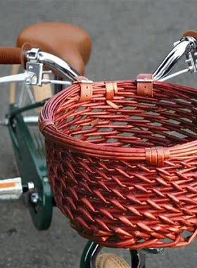 Bike Basket Wicker Front Handlebar Bicycle Basket