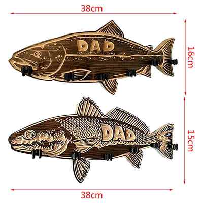 New Wooden Fishing Rod Holder Largemouth Bass Redfish Fishin