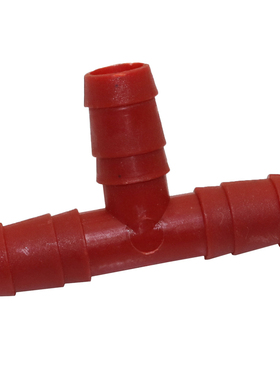 50 pcs water hose connector of 9mm Red plastic barb tees