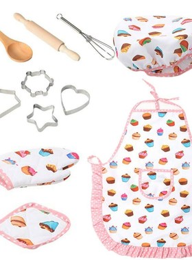 Kids Cooking And Baking Apron Set Kitchen Deluxe Chef Set Co