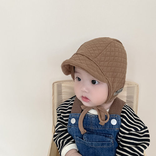 2022 Solid Color Baby Hat Soft Cotton Baby Bonnet Cap Korea
