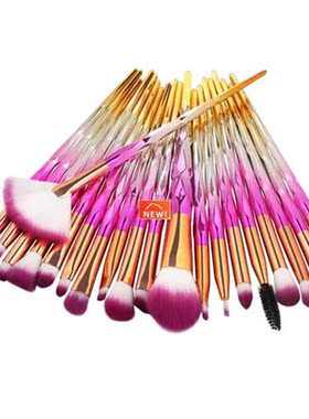 20Pcs Diamond Makeup Brushes Set Powder Foundation Blush Ble