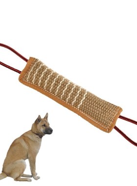 Dog Tug Bite Pillow Toy with 2 Handles Puppy Hemp Chew Train