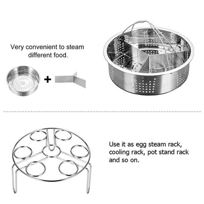 Stainless Steel Steamer Basket with Egg Steam Rack Trivet Co